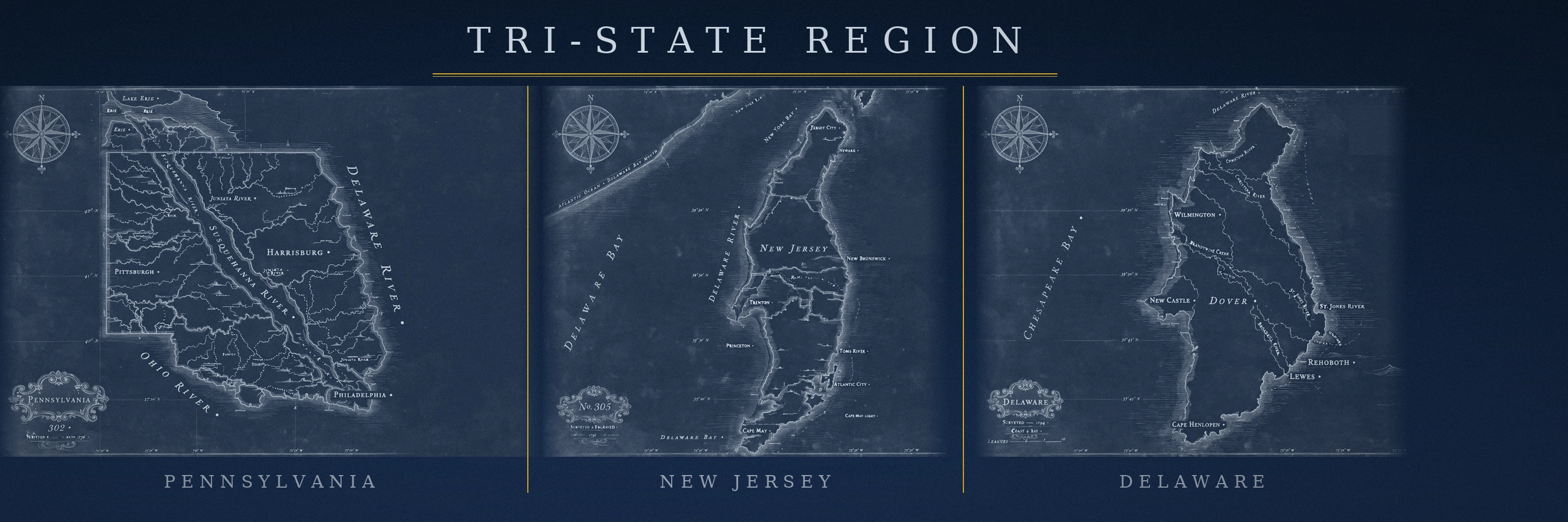 1776 chart of Delaware Bay and River — from Wilmington to the beaches